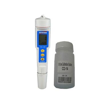 Imagem de Kit Medidor Salinidade Digital 0 A 1000 Mg/l Temperatura Hold Sal-100 Portátil Estojo Solução Calibração 1,413Ms Cd-14