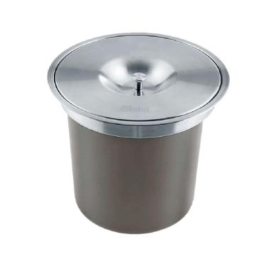 Imagem de Lixeira de Sobrepor Franke Redonda 5 Litros Aço Inox Escovado 