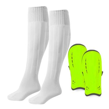 Imagem de Kit Futebol Meião Adulto + Caneleira Juvenil Campo/Futsal (Branco)