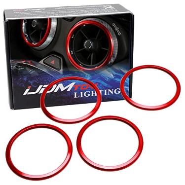 Imagem de iJDMTOY 4 peças Sports Red Alumínio Ar Condicionado Externo Ventilação Decoração Guarnição Capas Compatíveis com Chevrolet 2016-Up Gen6 Camaro