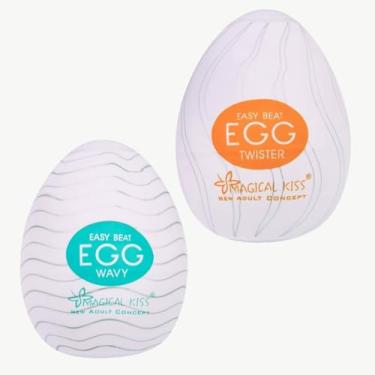 Imagem de KIT Duplo EGG's Ovo Mastubador Estimulo Sexshop Flexivel TWISTER & WAVY