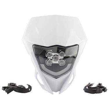 Imagem de PowerMotor Farol de bicicleta de sujeira, kit de faróis de LED para WR250F WR450F YZ125 YZ450F TTR 2015-2018 Most Dirt Pit Enduro Bike Farol de motocicleta Frontlight-Branco