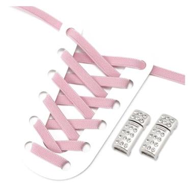 Imagem de Shoelaces Without Tie Kids Adult Width Elastic Laces For Flat Sport Shoes Casual Shoes Accessories (Color : Pink)