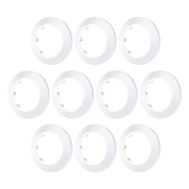 Imagem de FOCMKEAS 10 peças de decoração de tampa de tubo, serve para decoração de tubo de água de flange de plástico PP de 2,95" (75 mm), colar de tubo de proteção para decoração de tubo de parede, branco