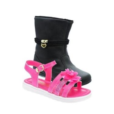Imagem de Sandalia Infantil e Bota Coturno Menina - KIT 2 PARES Tam 23 ao 34-Feminino