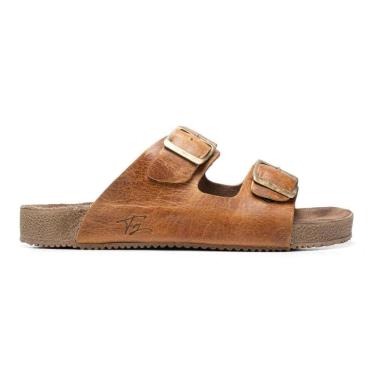 Imagem de Sandália Masculina Feminina Papete Flatform Couro Fivela
