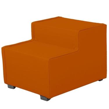 Imagem de Escada Estofada 2 Degraus Para Cachorro Gato E Maca De Estetica Suede Cor Terracota