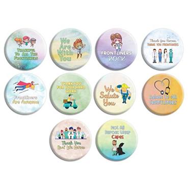 Imagem de Creanoso Frontliners Rocks Botões Pinback (pacote com 10) - Incentivos de recompensa para profissionais médicos e pessoal - lembrancinhas de festa e brindes para adolescentes e adultos