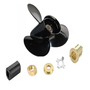 Imagem de MARKGOO Hélice para Mercury Black Max motor de popa 40 50 60 70 75 80 90 100 115 125 140 HP barco motor peças de alumínio hélice 13x19 passo RH 15 estrias dente com kit de cubo Flo-Torq II 48-77346A45