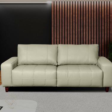 Imagem de Sofá 3 Lugares 200cm Miami Couro Tiza Legítimo Tiza