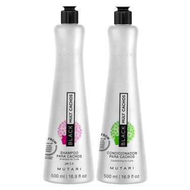 Imagem de Kit Shampoo e Condicionador Mutari Black Multi Cachos 500ml - Limpeza e Hidratação para Cabelos Cacheados