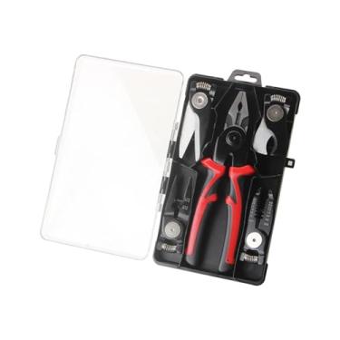 Imagem de Fenteer 5 em 1 alicate conjunto de ferramentas cortador de fio descascadores de fio profissional multiuso tesoura cabo crimper para corte descascamento