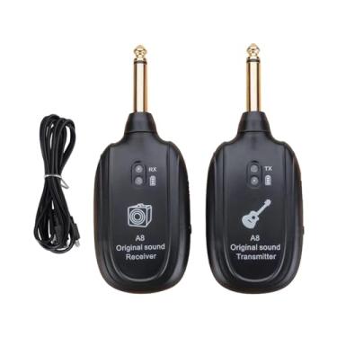 Imagem de YIJU Receptor transmissor de áudio, receptor transmissor de guitarra sem fio, longa vida, guitarra eletrônica, sem fio para microfone condensador, Embalagem de saco OPP