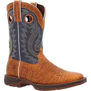 Imagem de Durango Bota masculina Rebel by Rustic and Navy Western Wide Square Toe, Bronzeado/Marinho rústico, 8