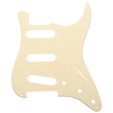 Imagem de Musiclily 11 Furos Escudo SSS Pickguard Strato para Guitarra Fender EUA/Mexicana Made Stratocaster Standard Estilo Moderno, 1 Camada Creme