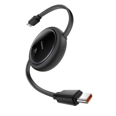 Imagem de Baseus Cabo USB C para USB C, cabo de carregamento rápido retrátil USB C 5A de 100 W, cabo carregador USB tipo C predefinido de 4 estágios para iPhone 16 15 Pro Plus Pro Max, MacBook, iPad, Samsung