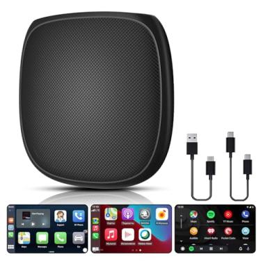 Imagem de Adaptador Carplay 3 em 1 sem fio, Magic Box atualizado 2024 para Android Auto/Carplay, conexão WiFi, plug-Play, suporta cartão YouTube/Netflix/Google/TF compatível com carro de 2016/iPhone IOS 9+,