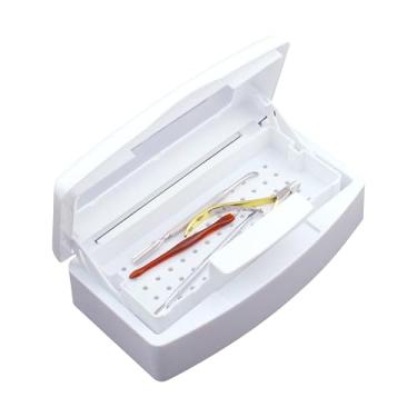 Imagem de AOBOO Limpador de ferramentas de unhas, bandeja de imersão de álcool, caixa de limpeza para salão de beleza, tesouras, pinças de cílios, equipamento de arte de unhas, ferramentas de