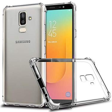 Imagem de Zeking Capa para Galaxy J8 2018 antiarranhões de silicone TPU flexível com quatro cantos capa protetora para Samsung Galaxy J8 (2018) (transparente)