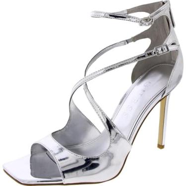 Imagem de GUESS Sandália feminina de salto Sella, Prateado espelhado metálico 040, 35