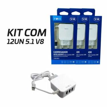 Imagem de KIT 12 Carregador Rapido Inova V8 5.1 Atacado Para Revenda