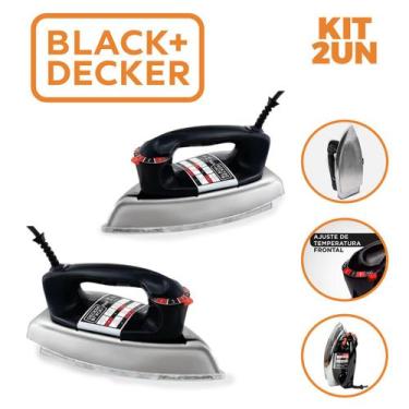 Imagem de Kit 2un Ferro de Passar a Seco Black+Decker VFA1110TM2 Preto 127V 1100