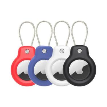 Imagem de Apple Airtag Holder Chaveiro Etiqueta De Bagagem Compatível Com Cabo D