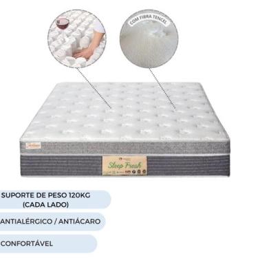 Imagem de Colchão Casal Queen Molas Ensacadas Sankonfort Sleep Fresh 158x198x30