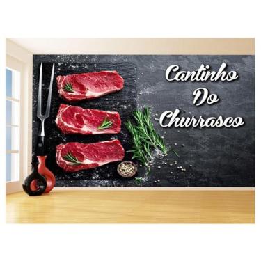Imagem de Papel De Parede 3D Alimentos Carne Churrasco 3,5M Al272 - Você Decora
