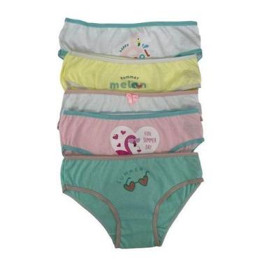 Imagem de Calcinha menina mocinha Kit Com 10 Tecido Leve Lindas Estampas - Folly