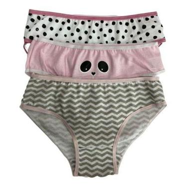 Imagem de Calcinha infantil kit 7 peças de Algodão Super Confortável - Folly, GG