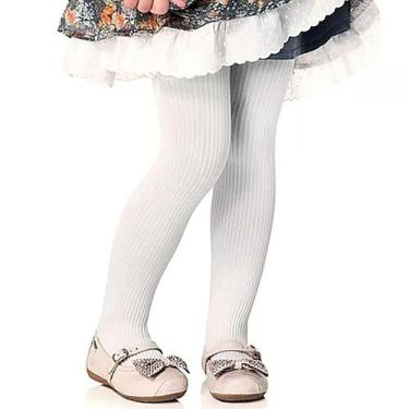 Imagem de Meia Calça Infantil Selene Canelada Fio 70 B Branca - 9500