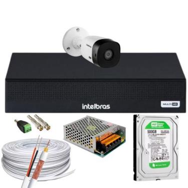 Imagem de Kit Intelbras 1 Cam Full Hd 1220b E Dvr Mhdx 3004-C C/Hd 500gb