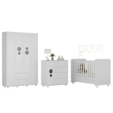 Imagem de Quarto Completo com Berço 3x1 com Rodízios Multimóveis Pimpolho FG3011