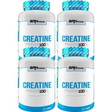 Imagem de Creatina Monohidratada 100% Pura 300g - Kit com 4 unidades - BRN Foods