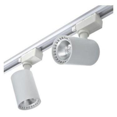 Imagem de KIT TRILHO ELETRIFICADO 1M + 2 SPOTS 7W BRANCO Quente 3000K BIVOLT DIR