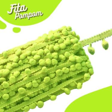Imagem de Fita Pompom Verde Folha 20mm Rolo Com 25 Metros - Nybc