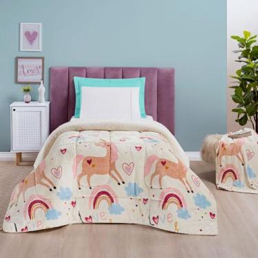 Imagem de Coberdrom Cobertor Solteiro Manta Sherpa Dupla Face Bouti Kids - Linda