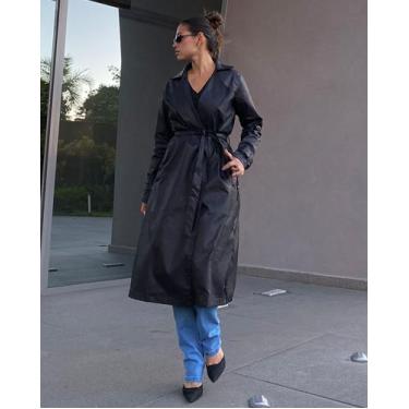 Imagem de Trench coat material sintético resinado feminino - CONSCIÊNCIA, G