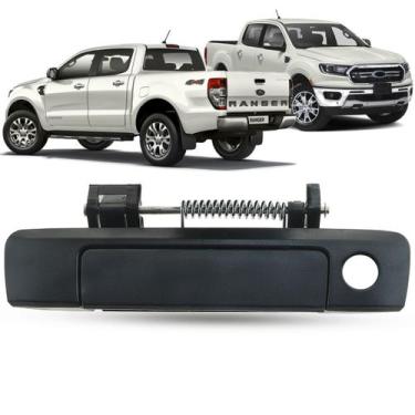 Imagem de Maçaneta Externa da Tampa Traseira da Caçamba Preta Com Furo Ford Rang