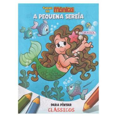 Imagem de Livro Para Pintar Turma Monica Lembrancinha Pequena Sereia - Girassol