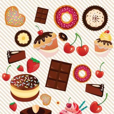 Imagem de Papel de Parede Adesivo Autocolante Vinil Casual Padaria Doceira Choco