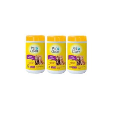 Imagem de Super kit 3 Lenços Pet Clean para Cães e Gatos