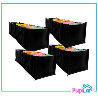 Imagem de Kit 4 colmeias organizadoras p 10x12x35 tnt preto - pupilar