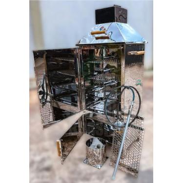 Imagem de Defumador Profissional D-1000 Inox 5 Bandejas Com Kit Gás - CHURRASCOB
