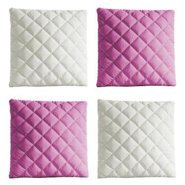 Imagem de Kit 4 Capas De Almofadas Lisas Mateladas 45x45 com ziper - Lucélia bor