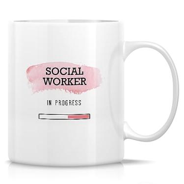 Imagem de Retreez Caneca engraçada de assistente social presente assistente social carregamento em andamento futuro trabalho social estudante 325 ml canecas de café de cerâmica - sarcasmo motivacional presente
