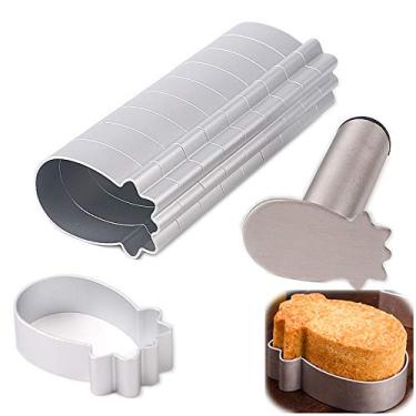 Imagem de LoBake Cortador de biscoito de alumínio em forma de abacaxi com alça e molde de biscoito de metal para conjunto de panificação
