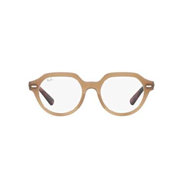 Imagem de Ray-Ban Armação feminina Rx7214 Gina Square para óculos de grau, Turtledove/lente de demonstração, 49 mm