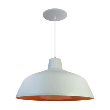 Imagem de Kit 2 Luminária Pendente Retro 40cm Interior Laranja Com Fiação 110/22